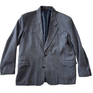 vintage mens blue Pioneer Wear tweed western blazer jacket sport coat usa 48 L‎
